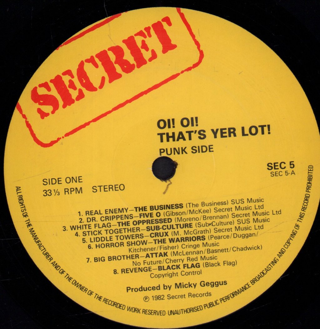Various Artists - Oi Oi That's Yer Lot - Lp