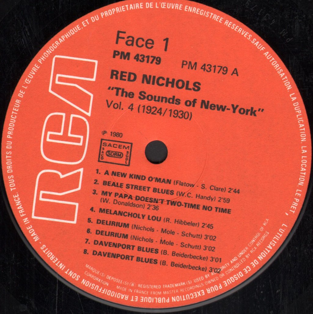 Red Nichols - Sounds Of New York Volume 4 1924-1930 - Lp