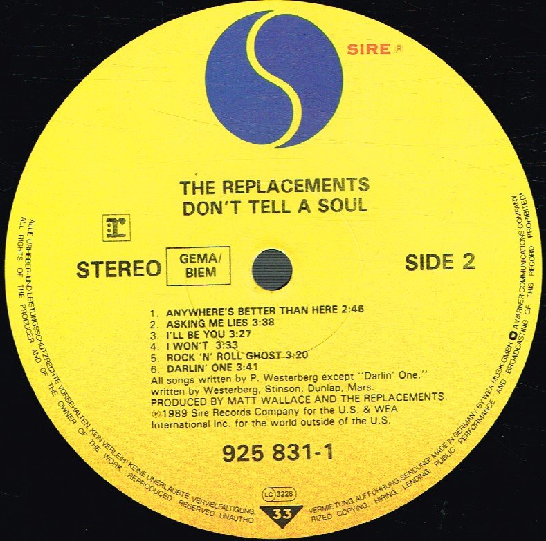Replacements - Don't Tell A Soul - Lp