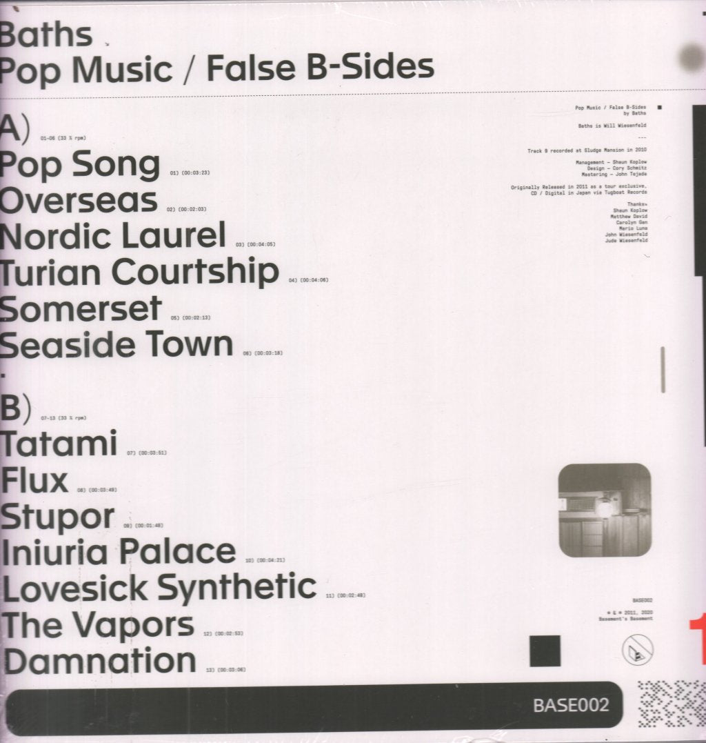 Baths - Pop Music / False B-Sides - Lp