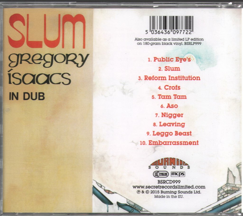 Gregory Isaacs - Slum In Dub - Cd