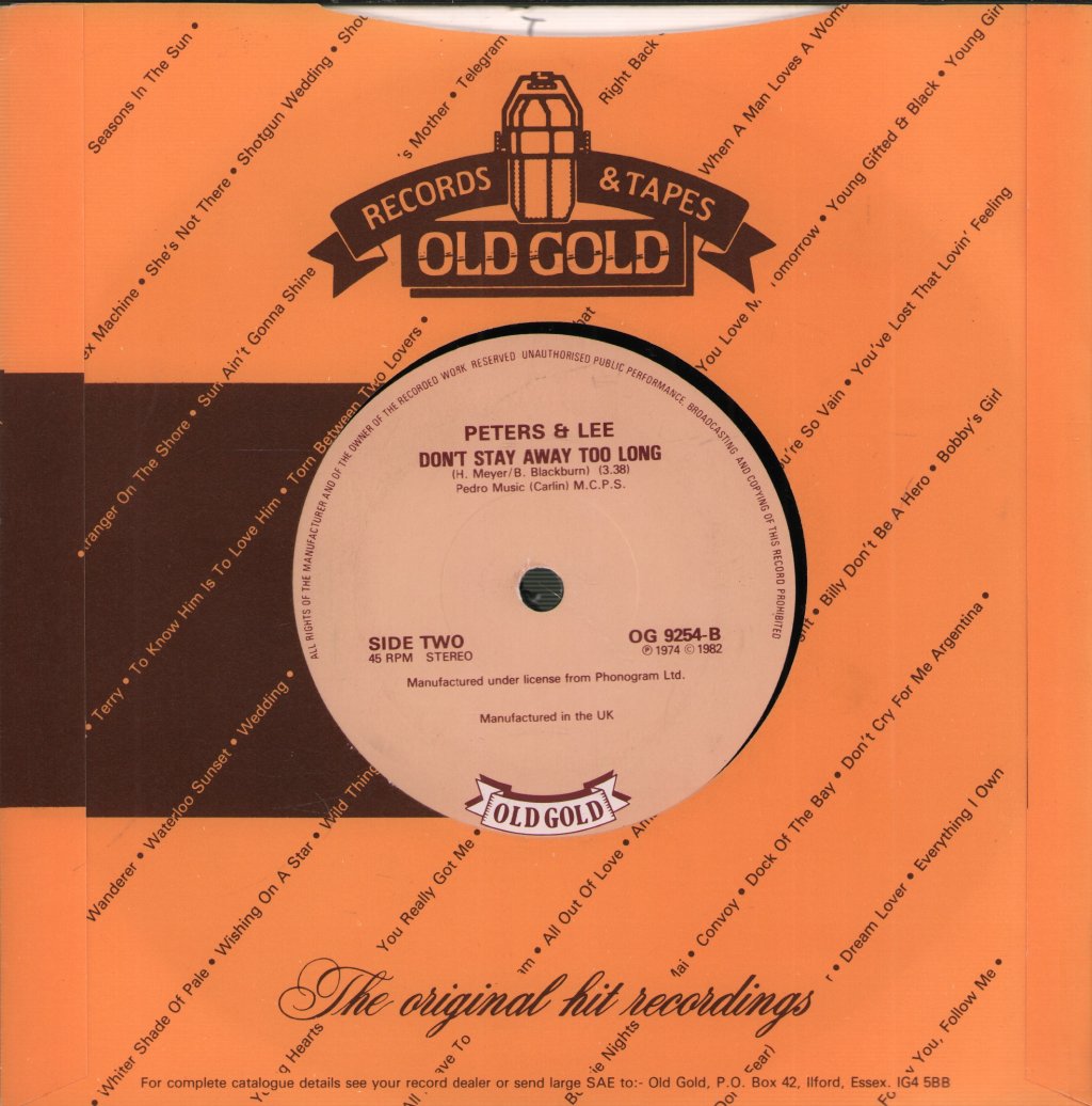 Peters And Lee - Welcome Home - 7 Inch