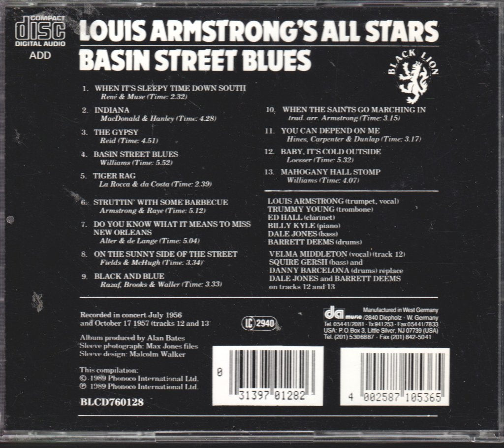 Louis Armstrong And His All-Stars - Basin Street Blues - Cd