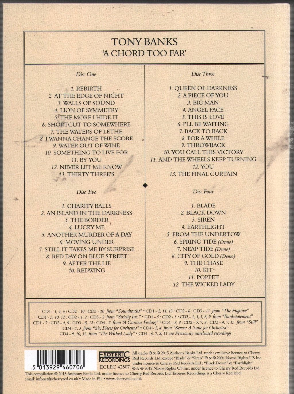 Tony Banks - A Chord Too Far - Cd Set