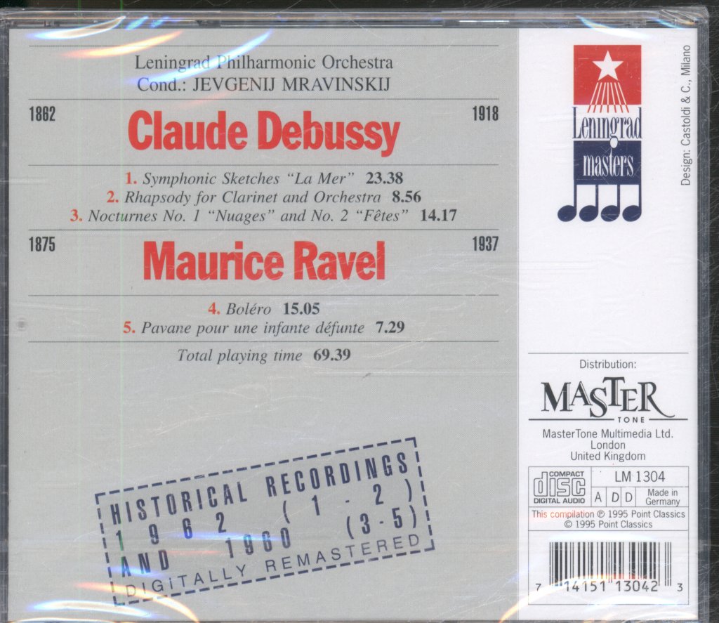 Leningrad Philharmonic Orchestra / Yevgeny Mravinsky - Debussy, Ravel - La Mer, Bolero, Pavane - Cd
