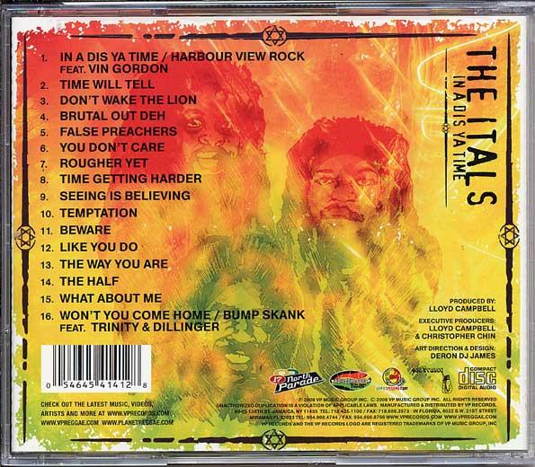 Itals - In A Dis Ya Time - Cd