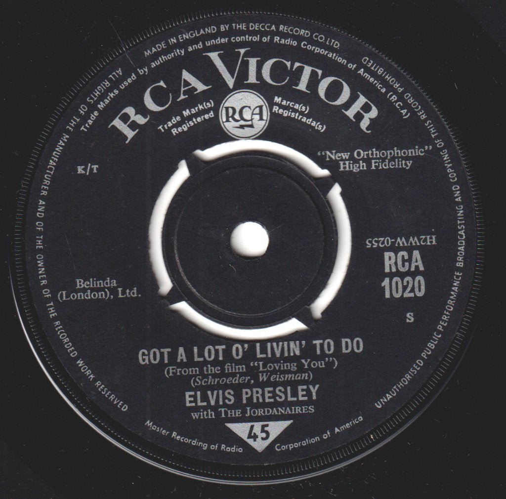 Elvis Presley With The Jordanaires - Party - 7 Inch