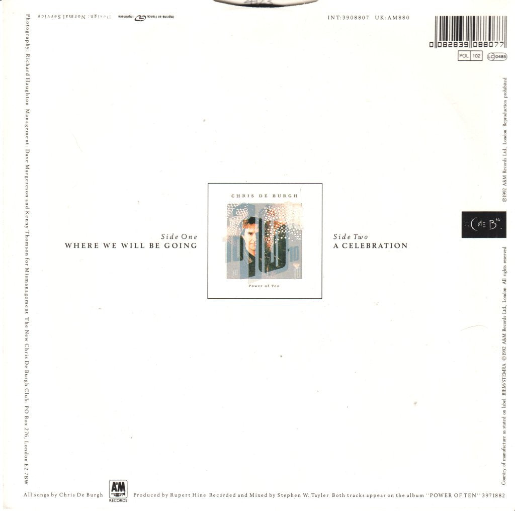 Chris De Burgh - Where We Will Be Going - 7 Inch