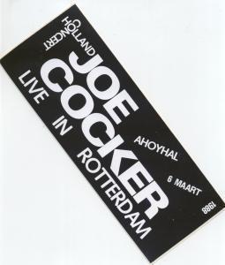 Joe Cocker - Ahoyal Rotterdam 6/3/88 - Sticker