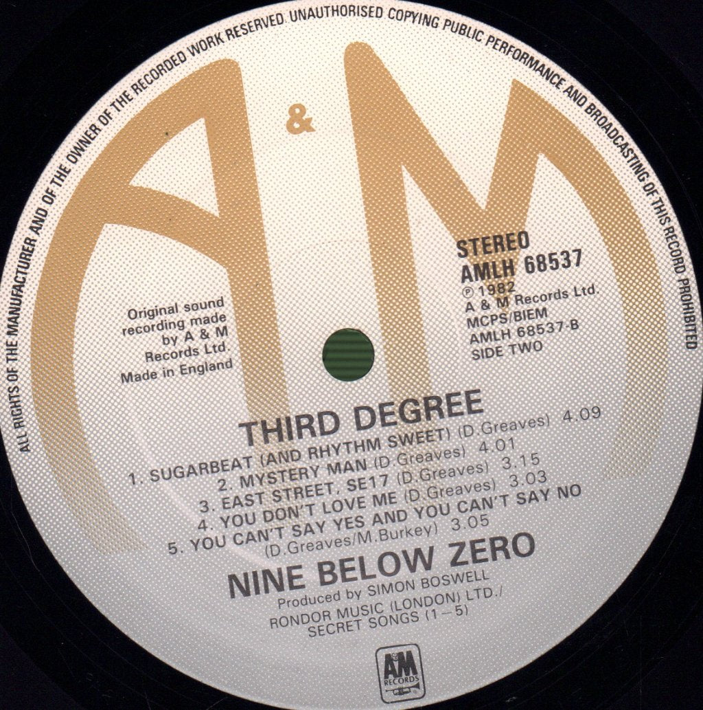 Nine Below Zero - Third Degree - Lp