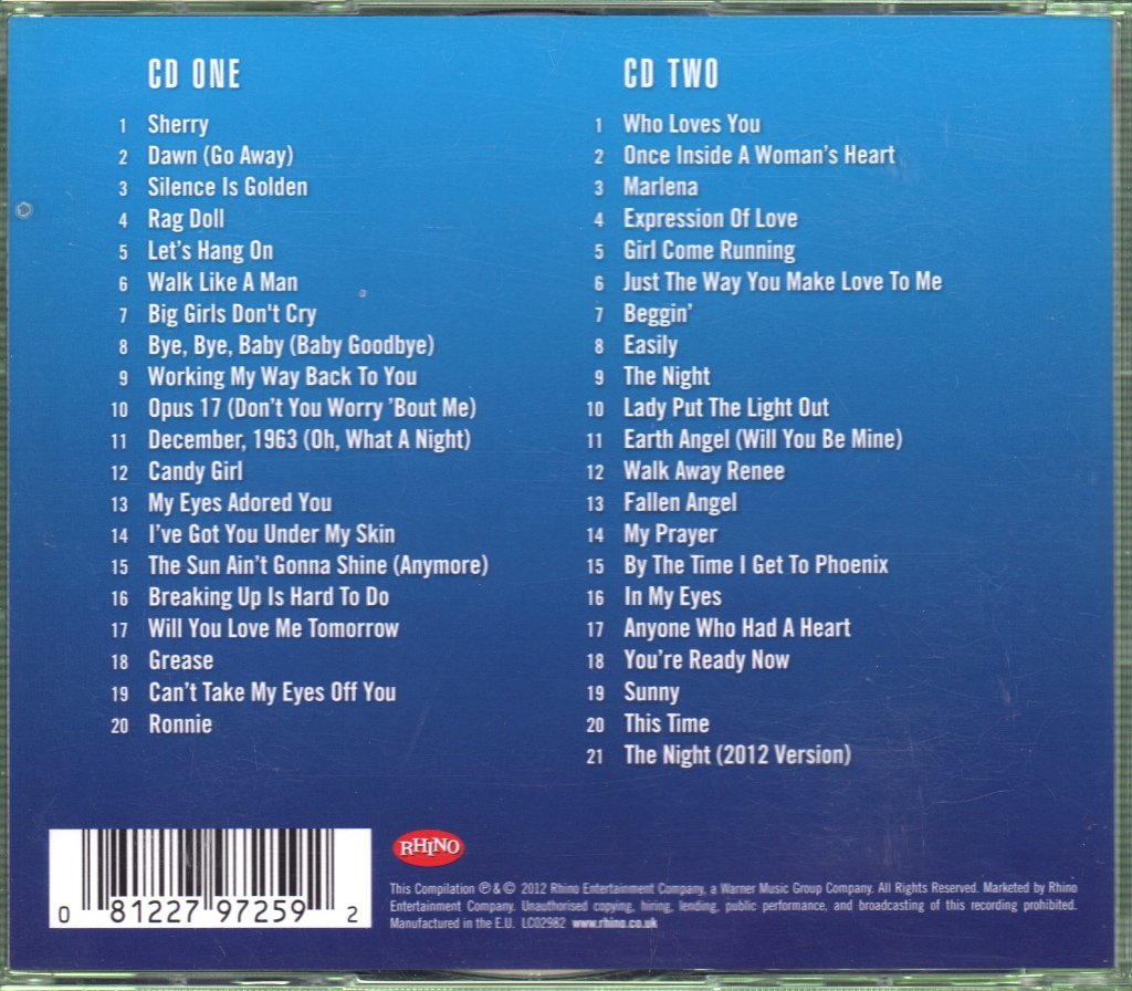 Frankie Valli And The Four Seasons - Working My Way Back To You (Collection) - Double Cd