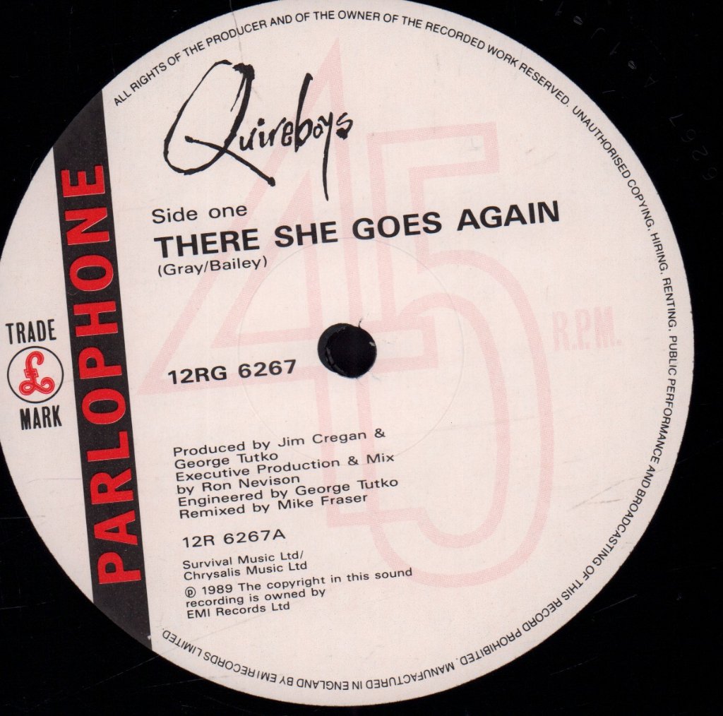 Quireboys - There She Goes Again - 12 Inch