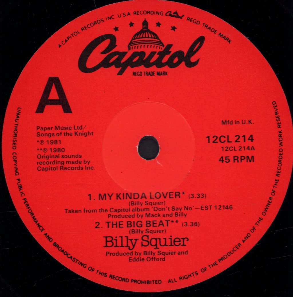 Billy Squier - Stroke - 12 Inch