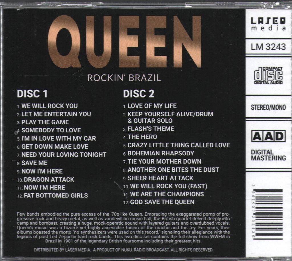 Queen - Greatest Hits Live - Cd