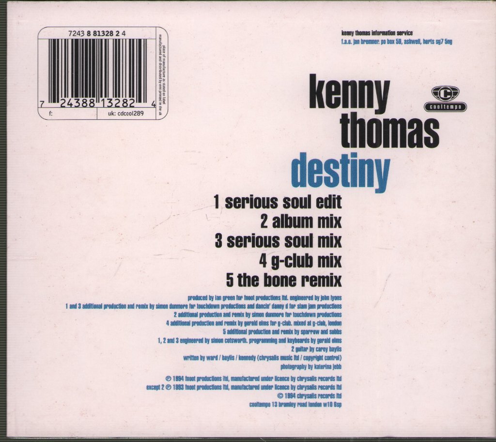 Kenny Thomas - Destiny - Cd