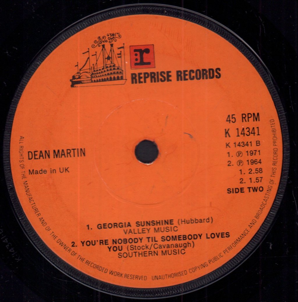 Dean Martin - Gentle On My Mind - 7 Inch