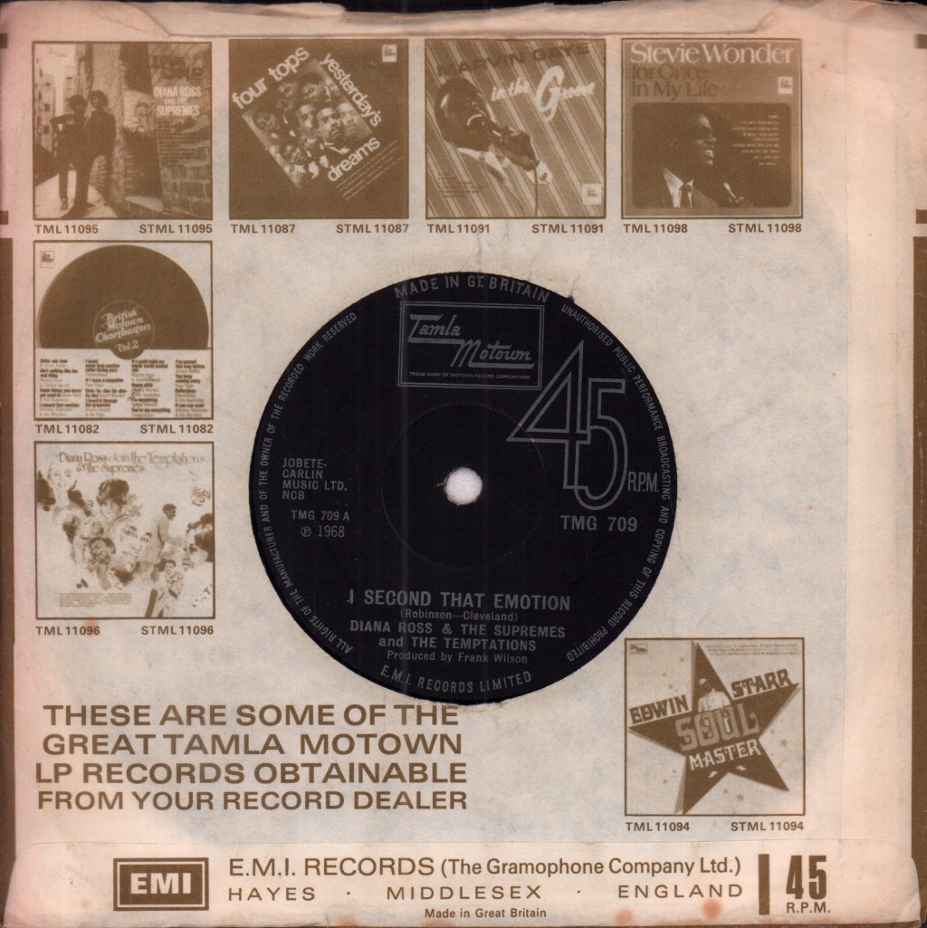 Diana Ross And The Supremes And The Temptations - I Second That Emotion - 7 Inch