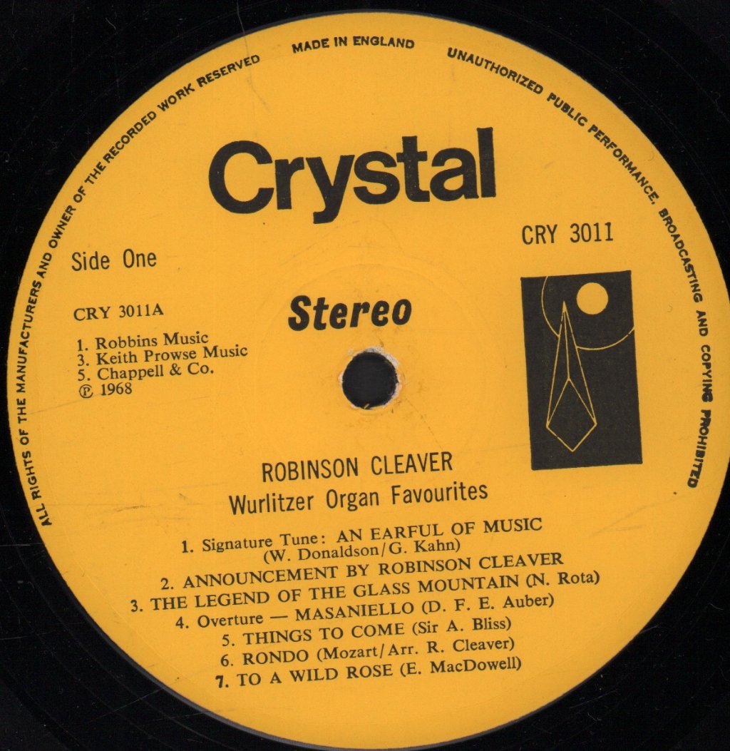 Robinson Cleaver - Wurlitzer Organ Favourites - Lp