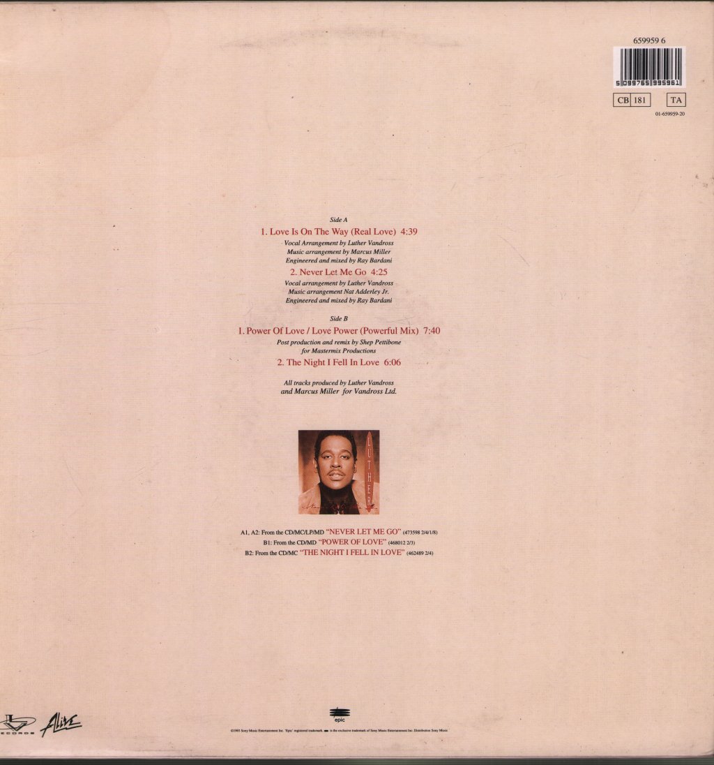 Luther Vandross - Love Is On The Way (Real Love) - 12 Inch