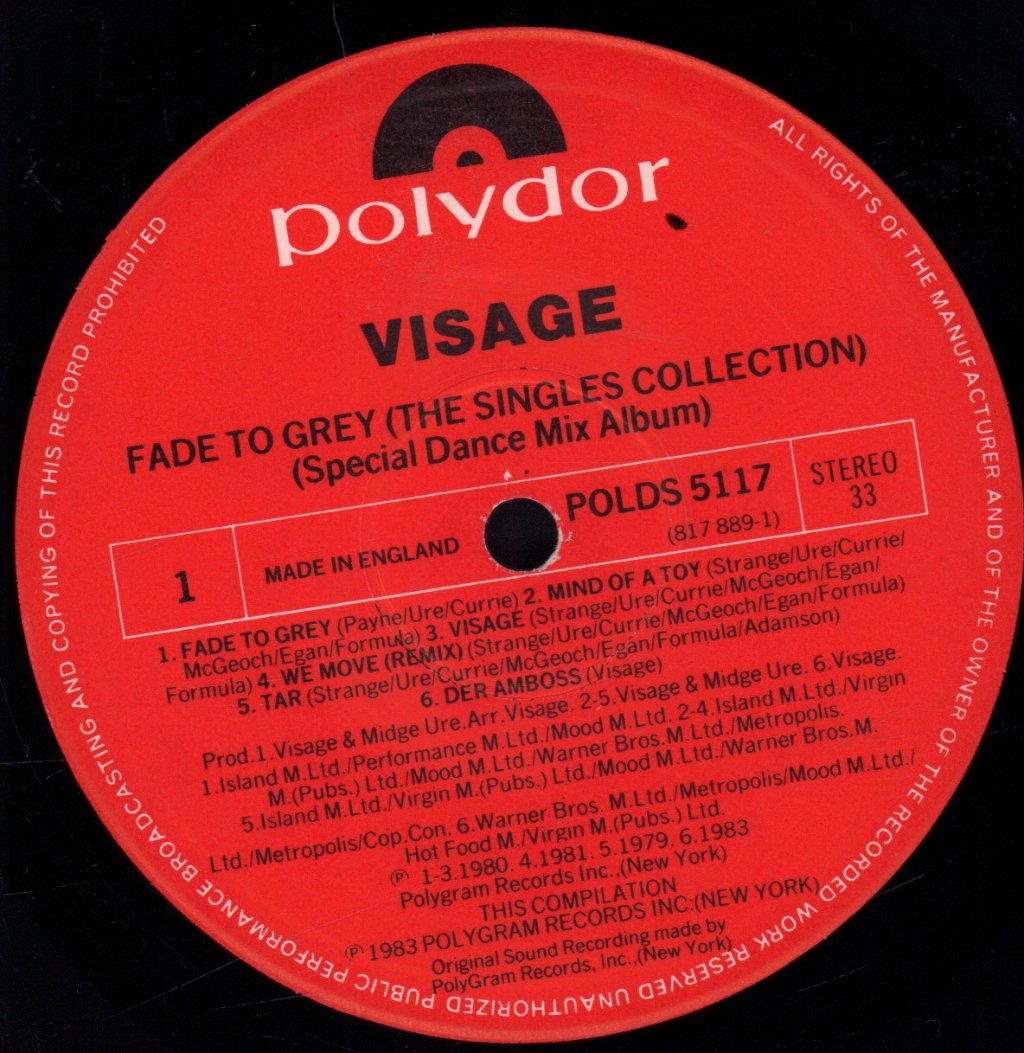 Visage - Fade To Grey - 12 Inch