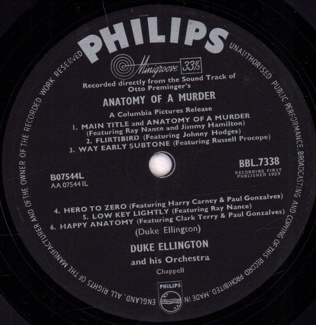 Duke Ellington - Otto Preminger's Anatomy Of A Murder - Lp