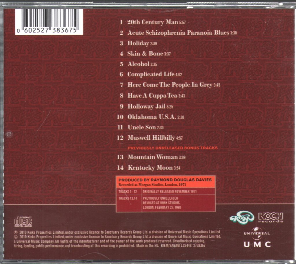 Kinks - Muswell Hillbillies - Cd