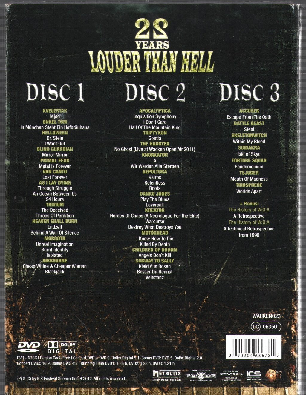 Various Artists - Live At Wacken 2011 - Triple DVD