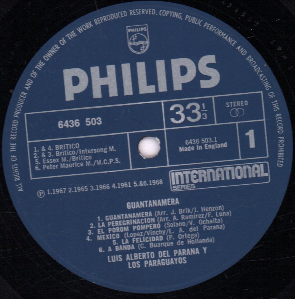 Luis Alberto Del Parana And His Los Paraguayos - Guantanamera - Lp
