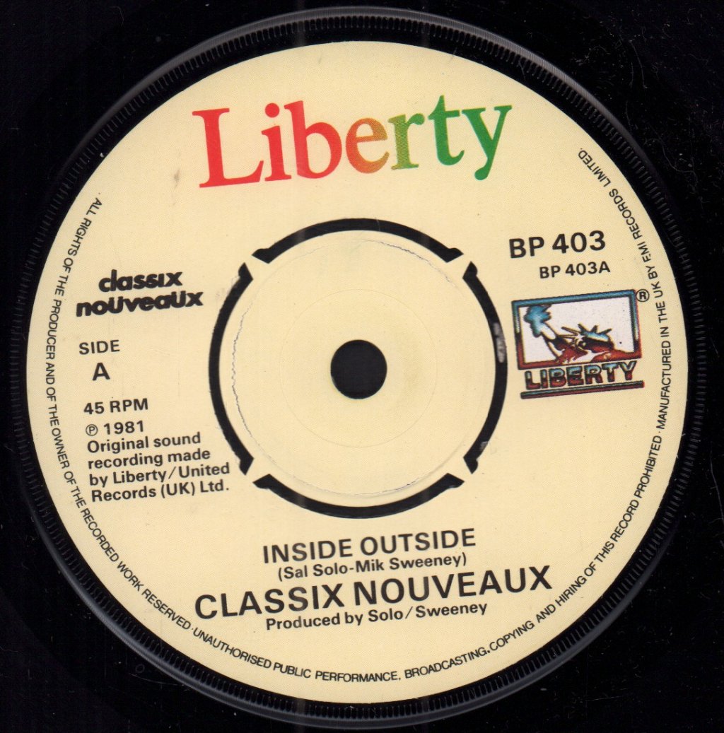 Classix Nouveaux - Inside Outside - 7 Inch