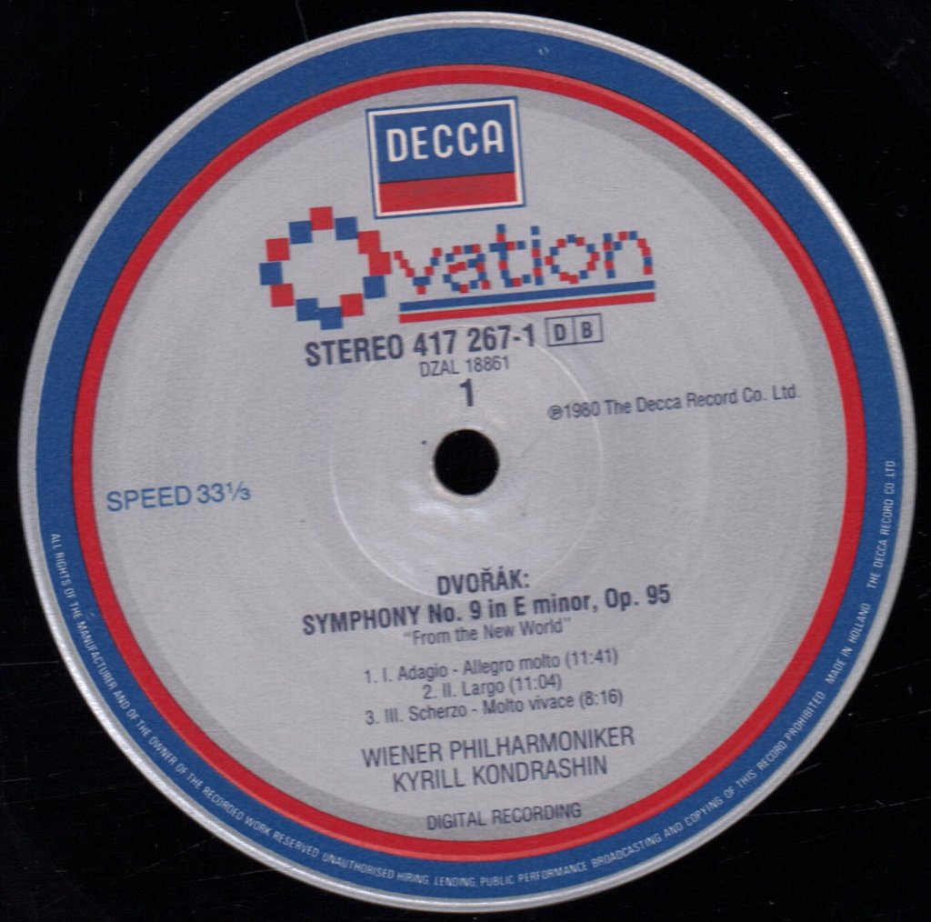 Kondrashin Dorati - Dvorak Symphony No.9 From The New World - Lp