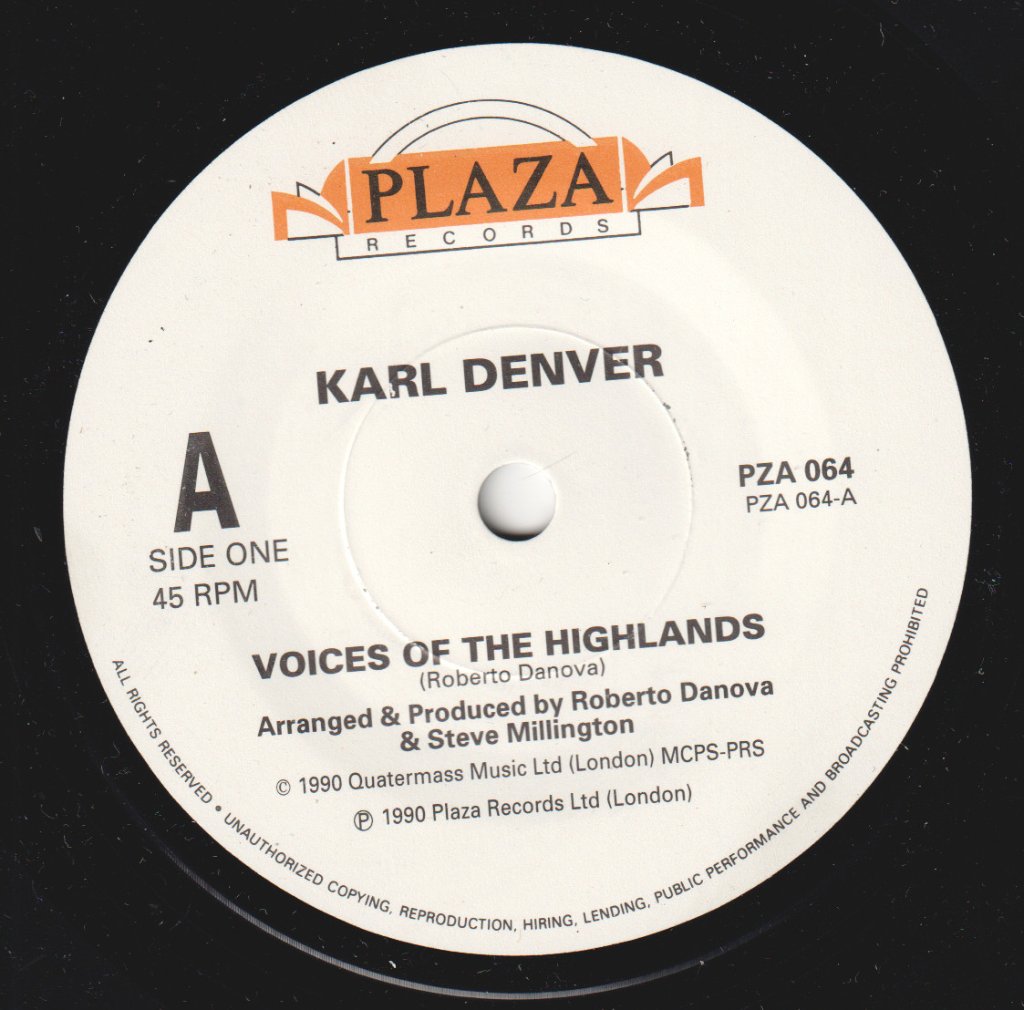 Karl Denver - Voices Of The Highlands - 7 Inch