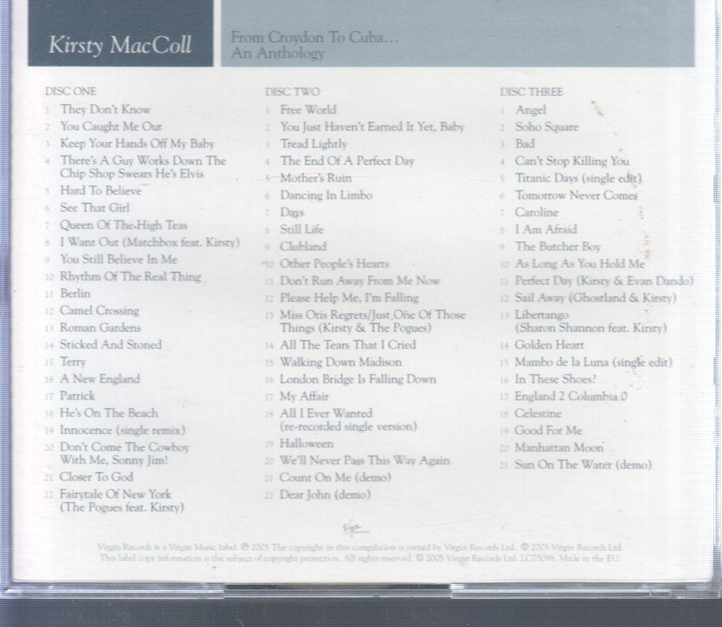Kirsty MacColl - From Croydon To Cuba, An Anthology - Cd Set