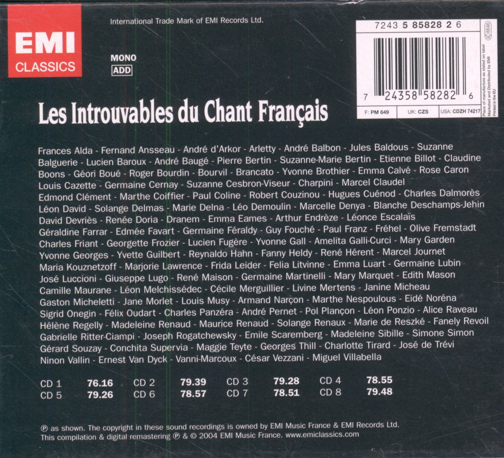 Various Artists - Les Introuvables Du Chant Français - Cd Set