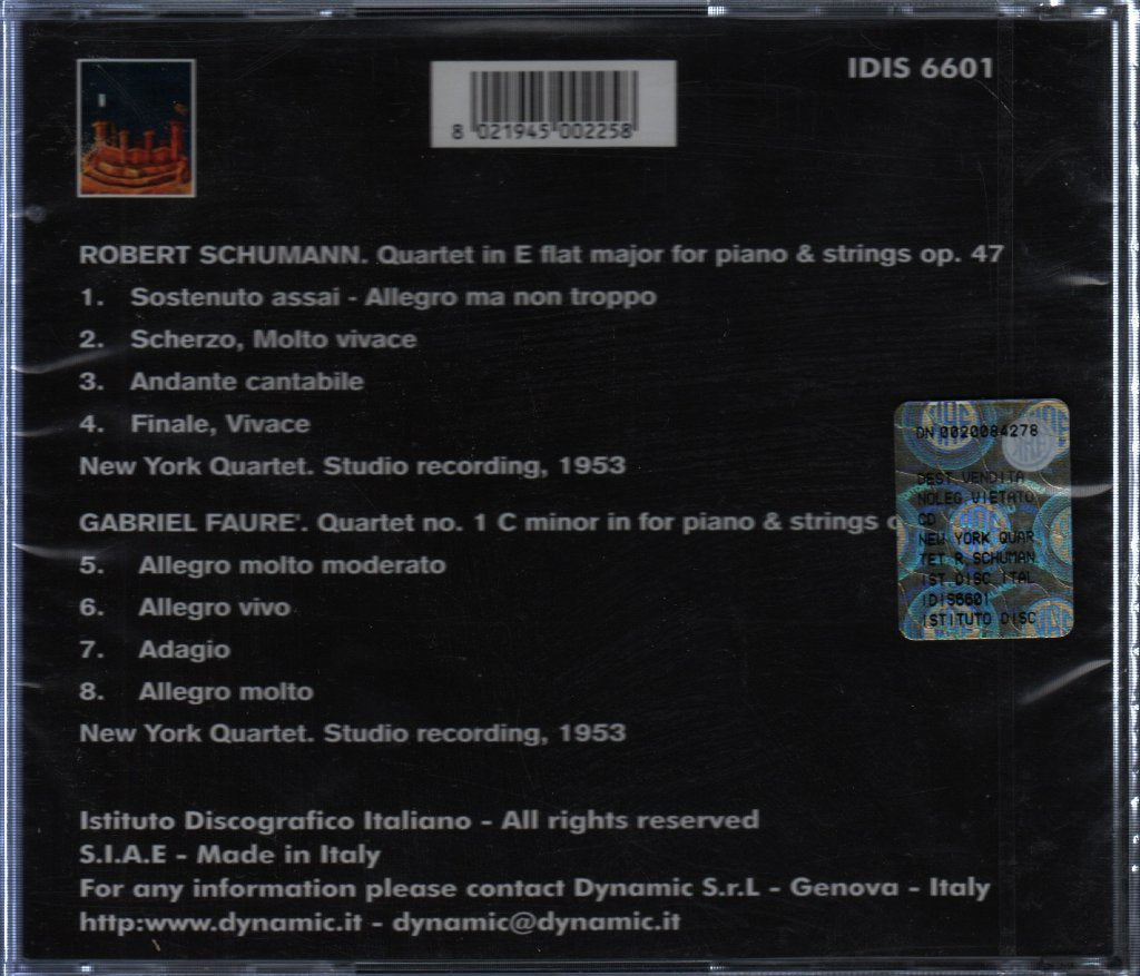 Robert Schumann - Quartet Op.47 / Quartet Op. 15 - Cd