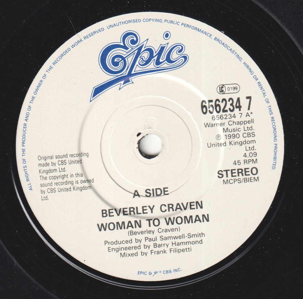 Beverley Craven - Woman To Woman - 7 Inch