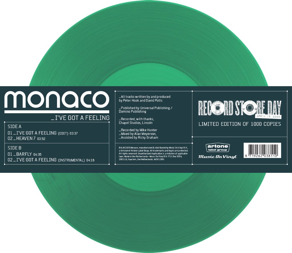 Monaco - I've Got A Feeling (RSD2025) - 12 Inch