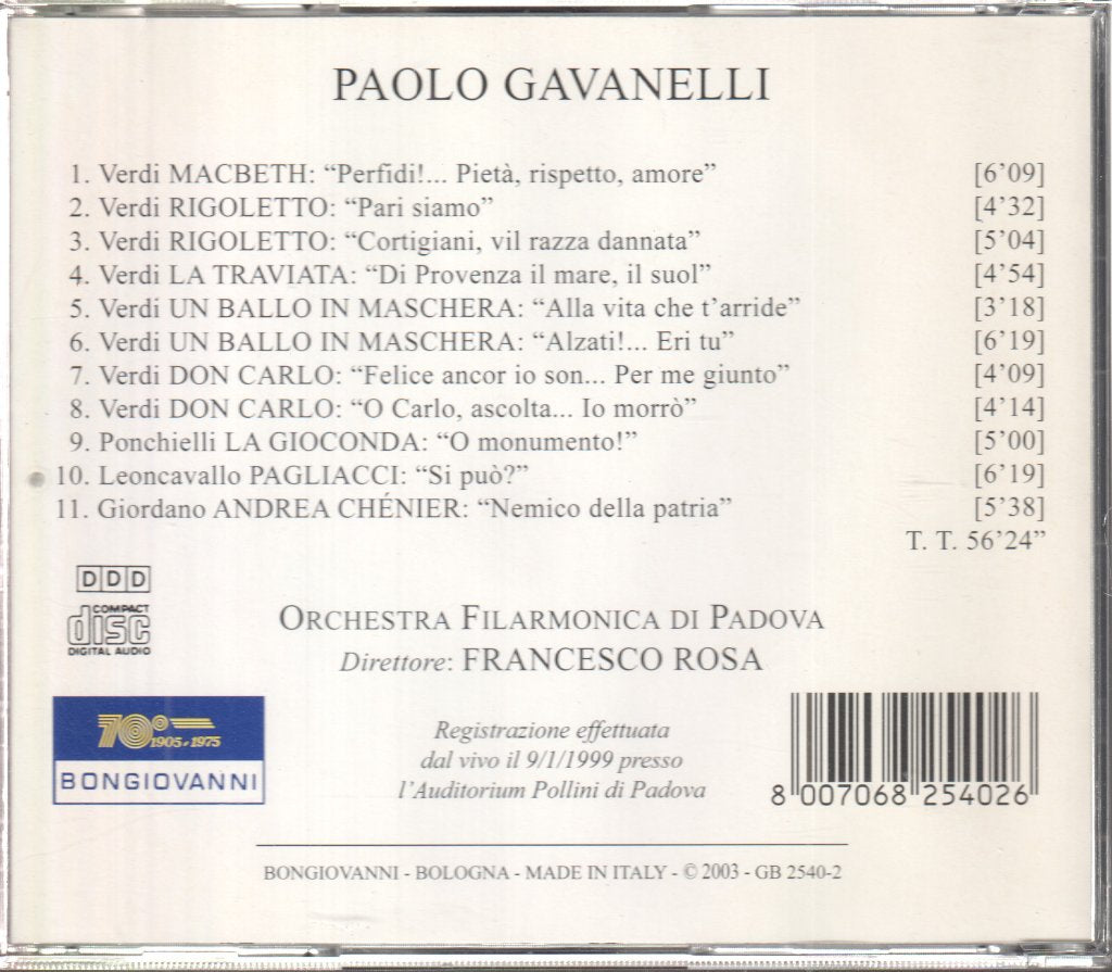 Paolo Gavanelli - Paolo Gavanelli - Cd