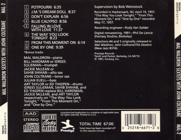 Mal Waldron Sextets With John Coltrane - Mal-2 - Cd