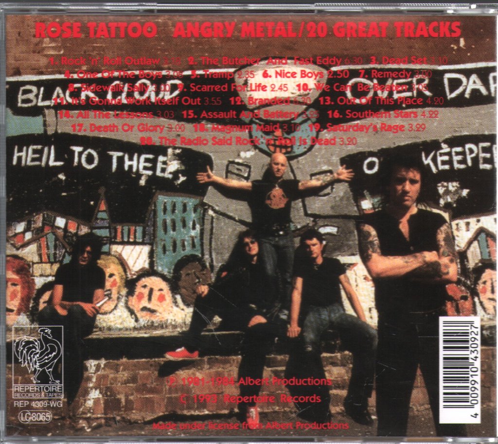Rose Tattoo - Angry Metal / 20 Great Tracks - Cd