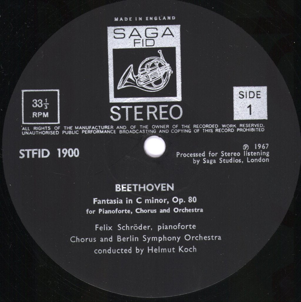 Berlin Symphony Orchestra / Helmut Koch / Leipzig Philharmonic Orchestra / Rolf Kleinert - Beethoven - Fantasia in C Minor Op 80 / J.F.Witt - Jena Symphony in C Major - Lp