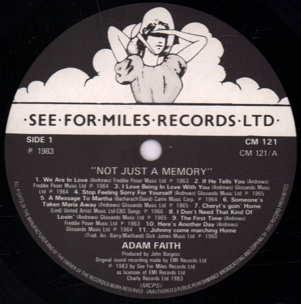 Adam Faith - Not Just A Memory - Lp