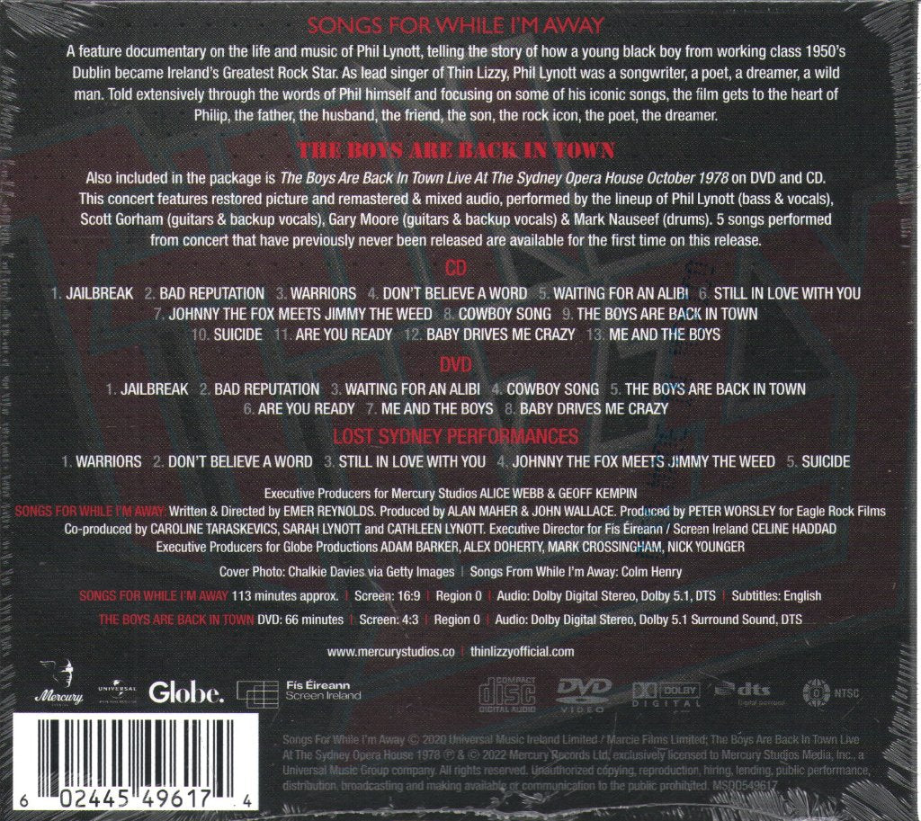 Thin Lizzy - Boys Are Back In Town (Live At The Sydney Opera House October 1978) / Songs For While I'm Away - Cd Set