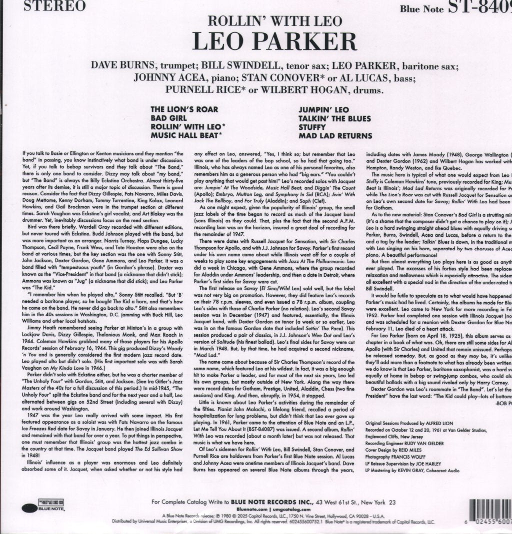 Leo Parker - Rollin' With Leo - Lp