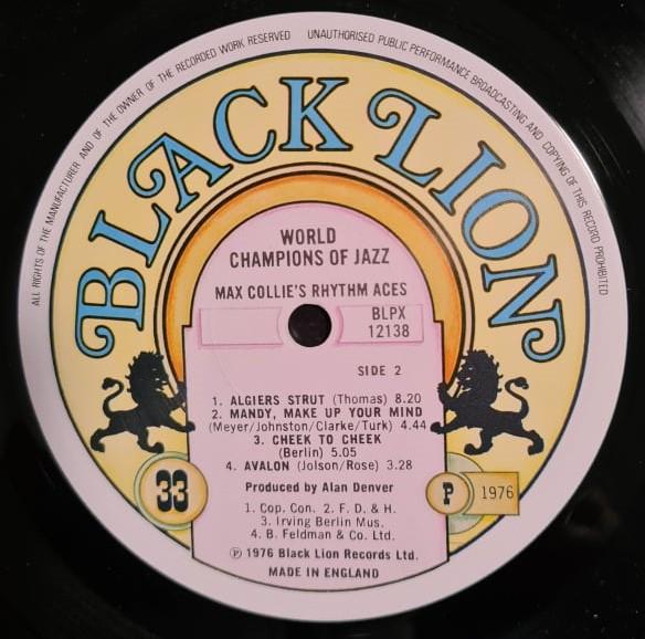 Max Collie Rhythm Aces - World Champions Of Jazz - Double Lp