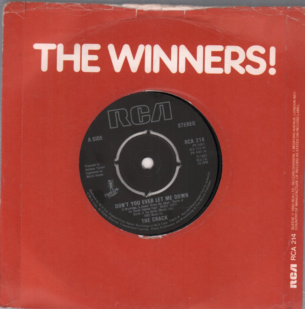 Crack (Punk Group) - Don't You Ever Let Me Down - 7 Inch
