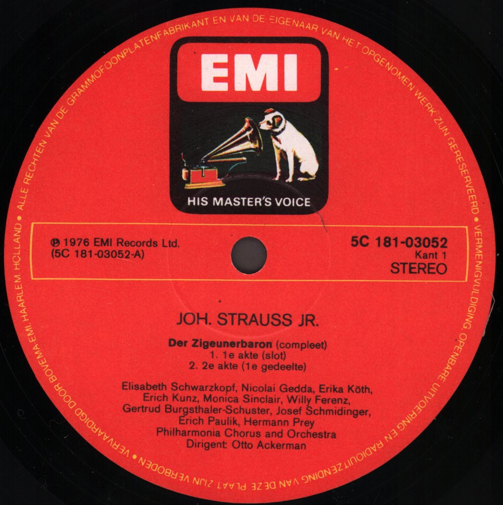 Elisabeth Schwarzkopf / Nicolai Gedda / Hermann Prey / Philharmonia Chorus & Orchestra / Otto Ackermann - Johann Strauss Jr. - Der Zigeunerbaron - Compleet - Double Lp