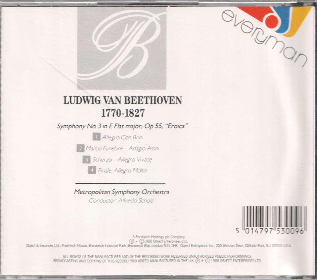 Metropolitan Symphony Orchestra - Beethoven - Eroica Symphony - Cd