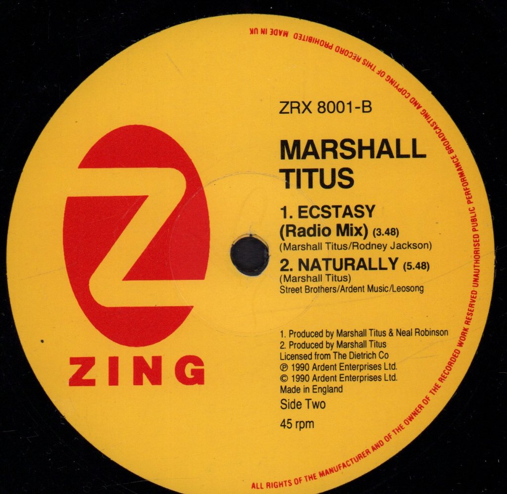 Marshall Titus - Ecstasy - 12 Inch
