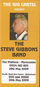 Steve Gibbons Band - Platform, Morcambe - Flyer