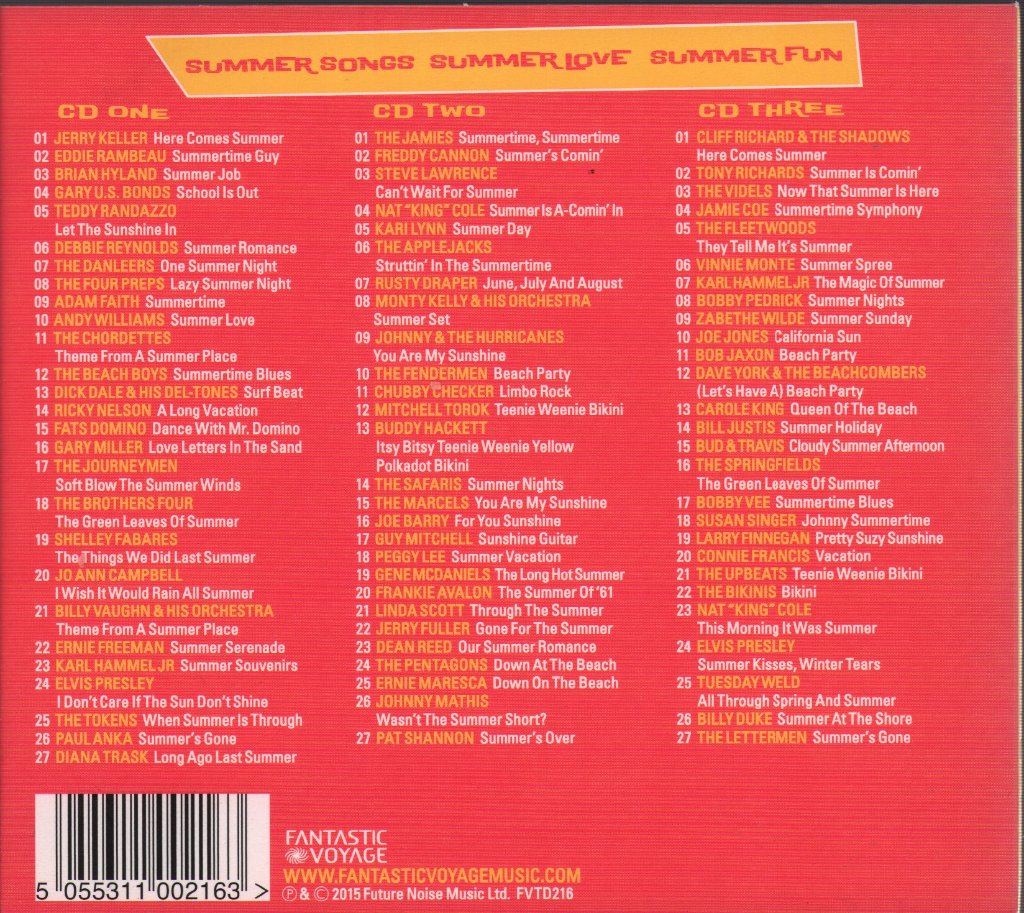 Various Artists - Summer Songs, Summer Love, Summer Fun - Triple Cd